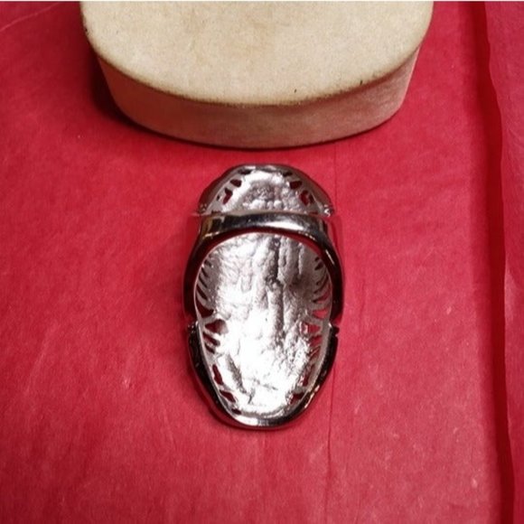 Howlite Look Marbled Gray White‎ Silver Tone Ring Size 7.5 (1a4) - Picture 4 of 5